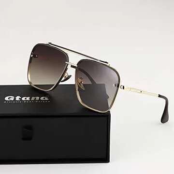 Gtand Fashion Trendy Square Aviator Gradient Sunglasses For Women Men Vintage Metal Sun Glasses