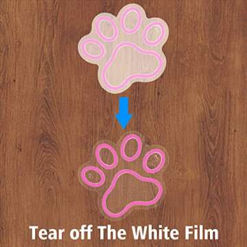 Dog Paw Print Neon Light，Dimmer Dog Led Sign,9.8 * 8.6 Inch Paw Print Neon Sign for Wall Decor,USB Powered Dog Neon Sign for Kids Bedroom Birthday Christmas Party Gifts(Pink)