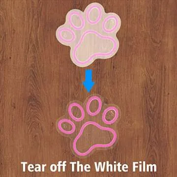 Dog Paw Print Neon Light，Dimmer Dog Led Sign,9.8 * 8.6 Inch Paw Print Neon Sign for Wall Decor,USB Powered Dog Neon Sign for Kids Bedroom Birthday Christmas Party Gifts(Pink)