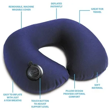 Lewis N. Clark Inflatable Travel Neck Pillow for All Ages