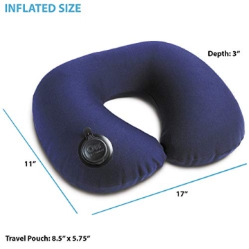 Lewis N. Clark Inflatable Travel Neck Pillow for All Ages