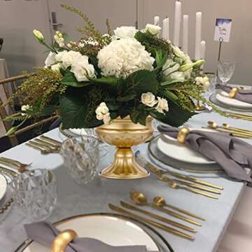 Metal Vases for Table Centerpieces, Hewory Gold Compote Pedestal Vase Floral Container Bulk, Brass Mini Footed Bowl Flower Holders Center Pieces for Wedding Birthday Party Anniversary (2pcs, 6.5in)