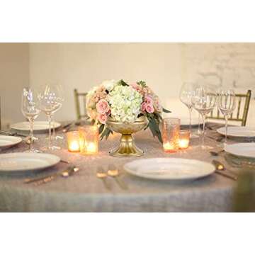 Metal Vases for Table Centerpieces, Hewory Gold Compote Pedestal Vase Floral Container Bulk, Brass Mini Footed Bowl Flower Holders Center Pieces for Wedding Birthday Party Anniversary (2pcs, 6.5in)