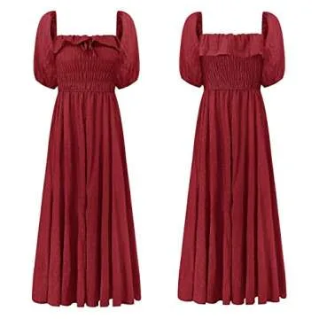 Summer Cotton Ruffled Elegant Backless Dress for Women