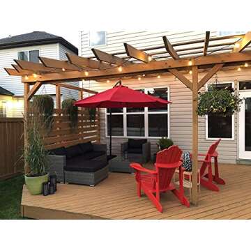 SUPERDANNY 25ft Outdoor String Lights with 160 LEDs Remote Control, Warm White Dimmable, Patio Lights IP65 Waterproof Shatterproof LED Blubs for Yard, Porch, Deck, Party&Wedding