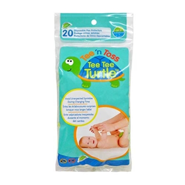 Neat Solutions Tee N Toss Turtle - 20 Disposable Pee Protectors for Stress-Free Diaper Changes