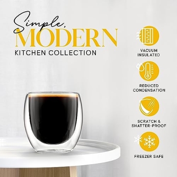 Kitchables Double Walled Espresso Cups - Perfect for Coffee Lovers