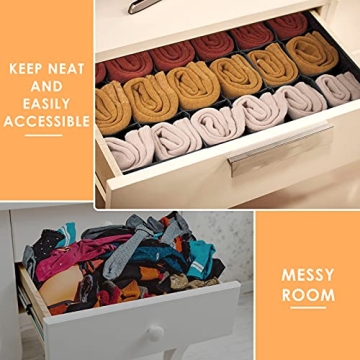 Criusia 3 Pack Durable Sock Organizer for Efficient Storage