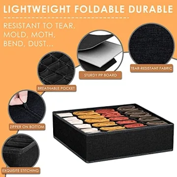 Criusia 3 Pack Durable Sock Organizer for Efficient Storage