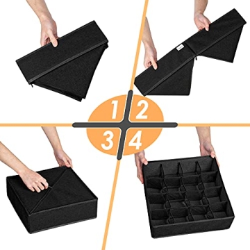 Criusia 3 Pack Durable Sock Organizer for Efficient Storage