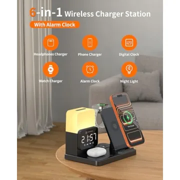 6-in-1 Wireless Charging Station, Charger Stand for Apple Multiple Devices, for iPhone 17 16 15 14 1...