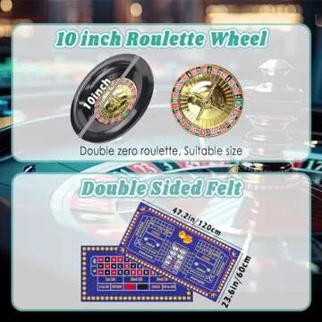Extguds Roulette Wheel and Craps Set for Game Night Fun