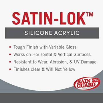 Rain Guard Water Sealers CR-1405 Satin-Lok High Gloss Acrylic Professional Sealer, 5 Gallon – Non-Toxic Sealer