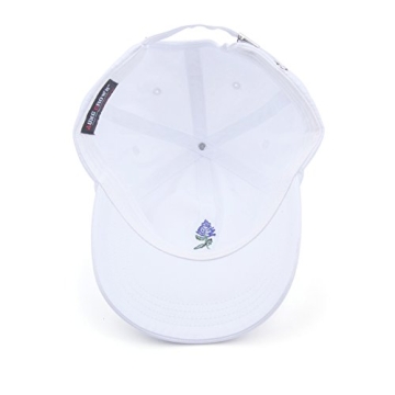 AUNG CROWN Lavender Embroidered Adjustable Dad Hat White