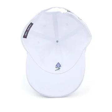 AUNG CROWN Lavender Embroidered Adjustable Dad Hat White