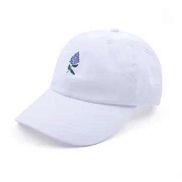 AUNG CROWN Lavender Embroidered Adjustable Dad Hat White