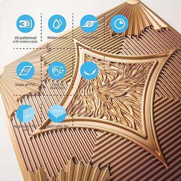 Art3d Drop Ceiling Tiles 24x24 in Bronze (12-Pack, 48 Sq.ft), 3D Wainscoting Panels Glue Up 2x2