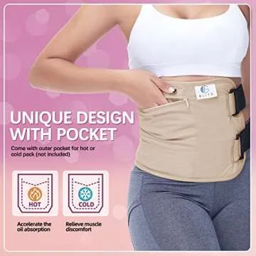 Castor Oil Pack Wrap - Adjustable, Leak-Proof, & Comfortable