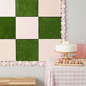 Juvale 4 Pack Non-Slip Artificial Grass Tiles - Easy to Clean Fake Grass for Indoor & Outdoor Use, S...