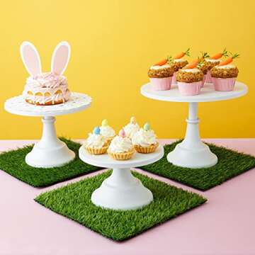 Juvale 4 Pack Non-Slip Artificial Grass Tiles - Easy to Clean Fake Grass for Indoor & Outdoor Use, Safe for Kids & Pets - 12x12-0.25 in