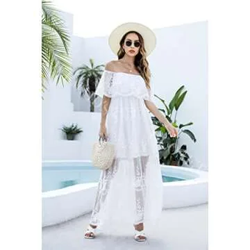 Elegant Off Shoulder Lace Maxi Dress for Women