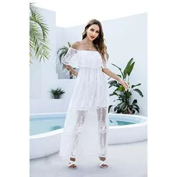 Elegant Off Shoulder Lace Maxi Dress for Women