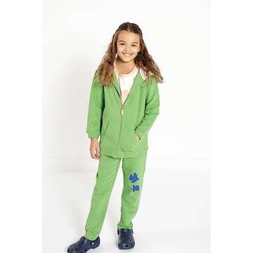 Crann Organic Kids' Zip-Up Hoodie in Green - Sustainable Style