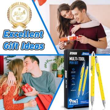ZOOI 9-in-1 Multitool Pen - Ideal Father's Day Gift for Dads and Men - Practical & Stylish!