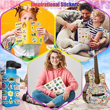 350Pcs Inspirational Stickers Vision Board Supplies, Motivational Stickers for Teens, Students, Teac...