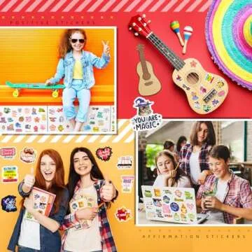 350Pcs Inspirational Stickers Vision Board Supplies, Motivational Stickers for Teens, Students, Teachers, Employees, Vinyl Waterproof Durable Sticker for Journaling Scrapbooking Water Bottles