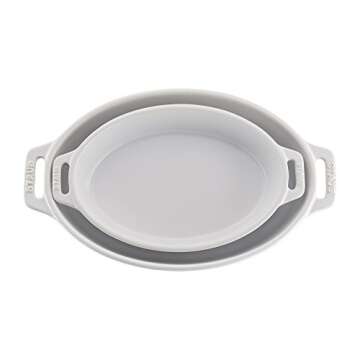 STAUB Ceramics Oval Baking Dish Set, 2-piece, White