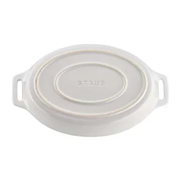 STAUB Ceramics Oval Baking Dish Set Two-Piece White