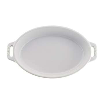 STAUB Ceramics Oval Baking Dish Set, 2-piece, White