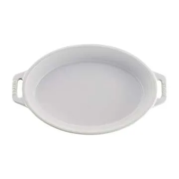 STAUB Ceramics Oval Baking Dish Set Two-Piece White