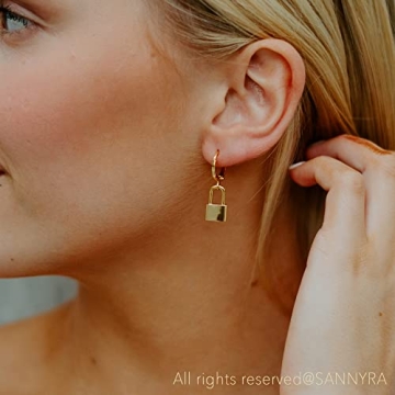 SANNYRA Lock Earrings - Dainty Beachy Gold Plated Jewelry