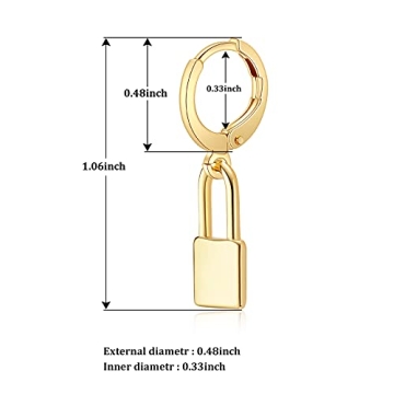 SANNYRA Lock Earrings - Dainty Beachy Gold Plated Jewelry