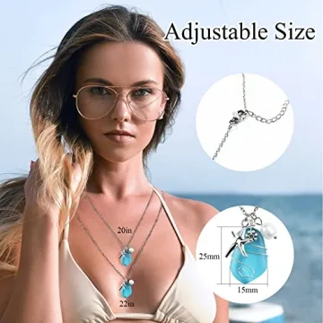 Handmade Sea Glass Necklace Starfish Pearls Ocean Jewelry