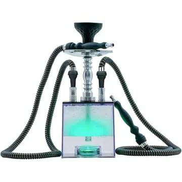 Innovative 2 Hose Hookah Set with LED Lights for Gatherings