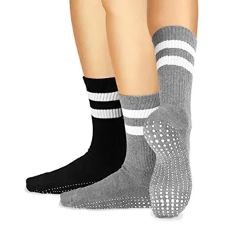 LA ACTIVE Non Slip Yoga Grip Socks - Perfect for Barre, Ballet, Pilates