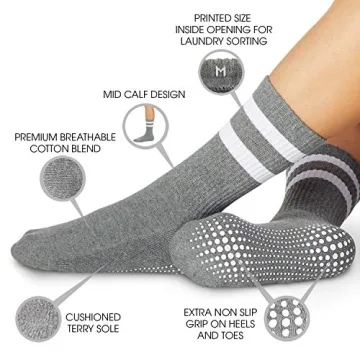 LA ACTIVE Non Slip Yoga Grip Socks for Men and Women