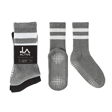 LA ACTIVE Non Slip Yoga Grip Socks for Men and Women