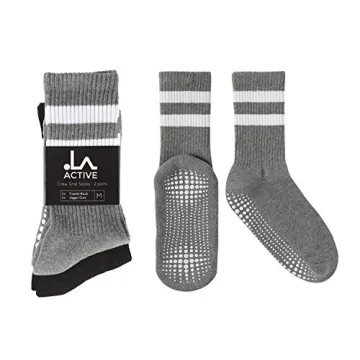 LA ACTIVE Non Slip Yoga Grip Socks for Men and Women