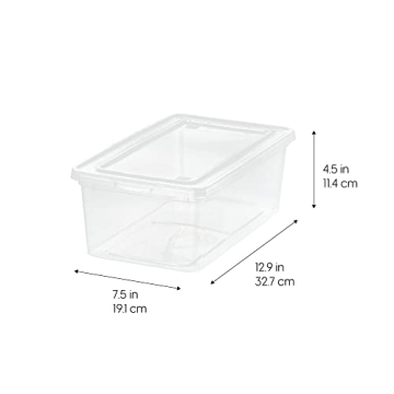 IRIS USA 6 Qt Stackable Clear Storage Box for Organizing