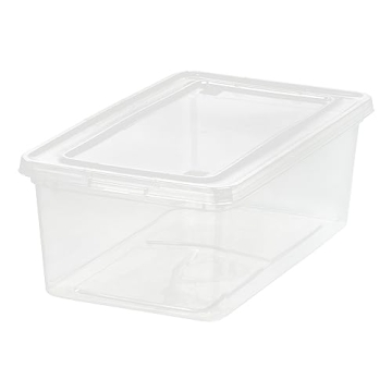 IRIS USA 6 Qt Stackable Clear Storage Box for Organizing