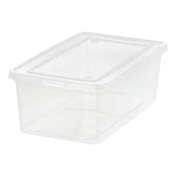 IRIS USA 6 Qt Stackable Clear Storage Box for Organizing