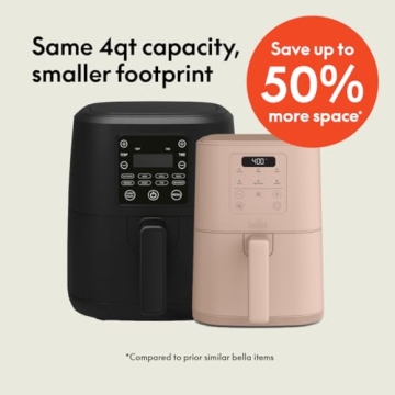 bella 4Qt Slim Air Fryer with Ceramic Nonstick Technology