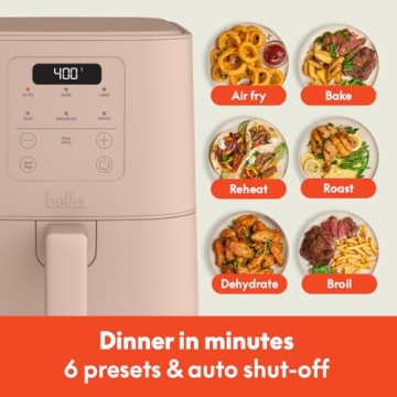 bella 4Qt Slim Air Fryer with Ceramic Nonstick Technology
