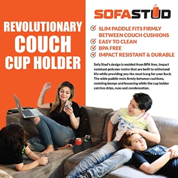 BPA Free Spill Proof Sofa Cup Holder for Mugs Bottles