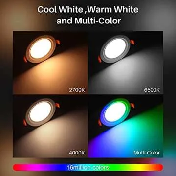 Smart LED Recessed Lighting - RGB & Dimmable Color Changing Downlight