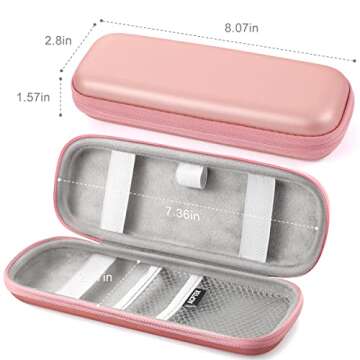 AGPTEK Case Holder for Apple Pencil, Elastic Strap Sleeve Pocket Protective Carrying Case for Samsung Stylus iPad Pro Pen, Pencil, Apple Pen Accessories, USB Cable, Pink